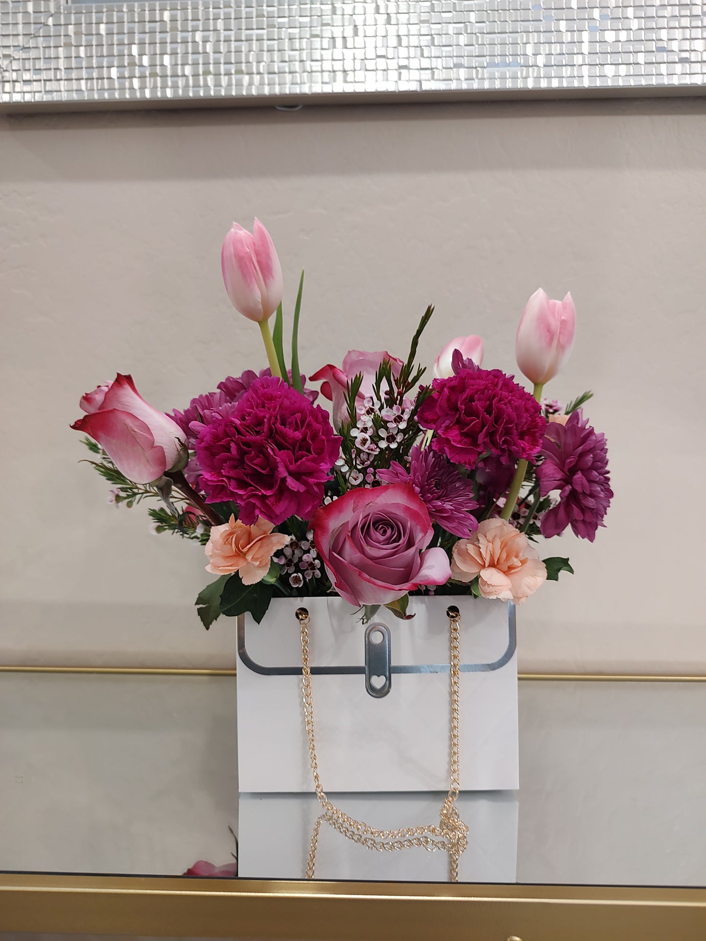 Elegant Floral Purse Arrangement