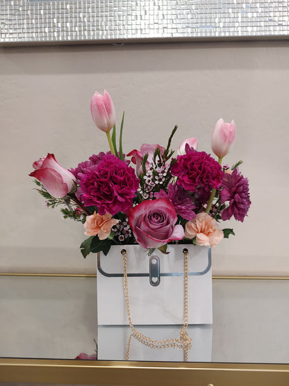 Elegant Floral Purse Arrangement