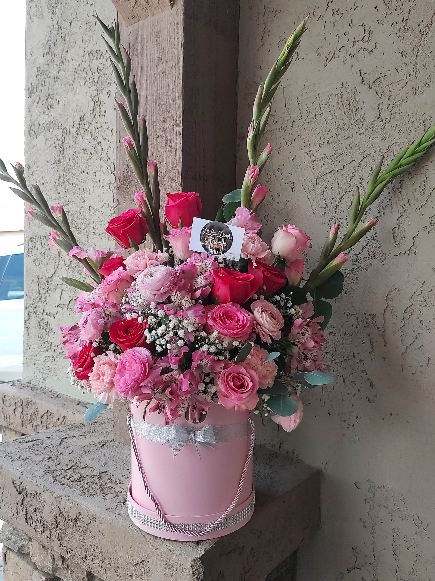 Pink Elegance Floral Box Arrangement