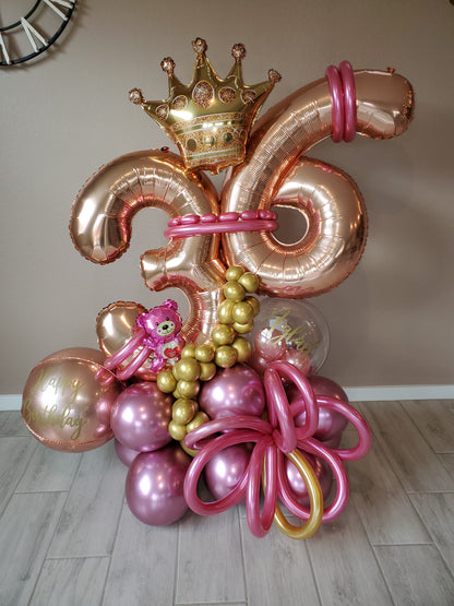 Double digit balloon bouquet